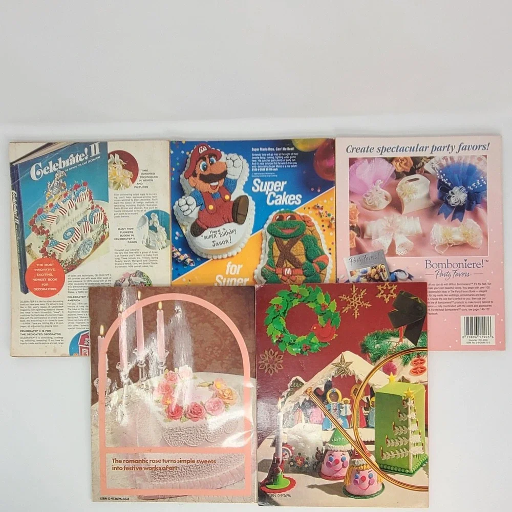 VALUE BUNDLE: 5 Vintage Wilton Cake Decorating Books Lot Yearbooks 1976-1993